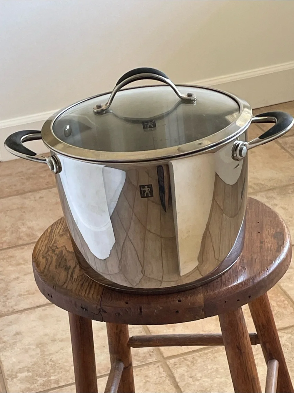 Henckels Stainless Steel Stock Six Quart Pot with Glass Lid - Silver